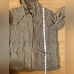 Vintage Chico's Women's Linen Blend Houndstooth Zip Up Hoodie, Pockets, Size 0 Black Photo 7