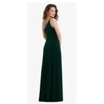 After Six NWT One Shoulder Spaghetti Strap Velvet Maxi Gown Dress 6 Evergreen Photo 4