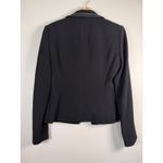 Cache Vintage  Black Suit Jacket Faux Leather Piping Size 8‎ Going Out Office Photo 6