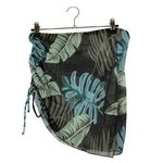 Boutique Black & Blue Leaf Mesh Sarong Swim Skirt Coverup S Photo 0