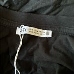 ZARA black short puff sleeve 100% cotton short sleeve dress size medium Photo 2