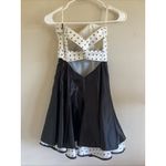 Jessica McClintock Gunne Sax Black White Polka Dot Twist Tulle Strapless Dress 3 Photo 9