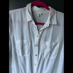 Stylish White Long Sleeve Dress Shirt/Beach Cover Photo 1