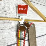 Relic NWT Colorful Woven Belt with Silver O Ring Closure Reversible Neutral Tan Photo 1