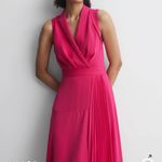 Reiss  • Claire • Midi Dress • Pleated Fitted • Pink • USA 2 • $395 Photo 3