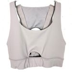 Athleta  Zone Bra Gray Powervita Fabric Strappy Back Removable Cups Size Medium Photo 1