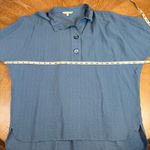 John Mark Pullover Button Blouse Tunic Oversized Lagenlook Blue Size Large Photo 5