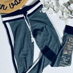 PINK - Victoria's Secret Victoria’s Secret PINK Gray/White Campus Bling Sequin Mesh Striped Yoga Leggings Photo 5