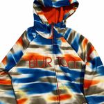 Burton  Ski Snow Orange Blue Hoodie Size Small Full Zip Front Pocket Sweatshirt. Photo 1