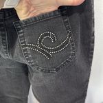 Chico's  Embellished Bootcut Jeans Black‎ Denim Size 0 Short Photo 3