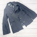Mackage  Wool and Leather Button Down Black Coat Jacket‎ Size Large Photo 3