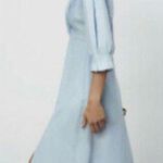 ZARA Wrap V-neck Dress Light Blue Lyocell Spring Summer Photo 1