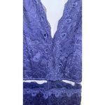 Maniju FLAW Juniors Navy Lace Evening Gown Mermaid High Slit Peekaboo Cut Out Photo 9