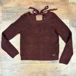 Abercrombie & Fitch Maroon Glitter Sweater with Bow Photo 9