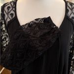 Ecote NWOT Black Lace Sleeve Tunic with Criss Cross Neckline and Semi Sheer Back Photo 3