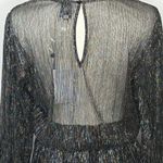 MISA Los Angeles Katia Black Silver Sheer Bodice Ruffled Mini Dress Womens Small Photo 9