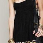 Free People FP One Lace Up Bohemian Beach Pintuck Summer Twirl Dress XS Black Photo 1