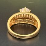 925 Vermeil Gold Over Sterling Silver 8mm CZ Solitaire Women’s Ring Size 8 6g. Photo 3