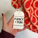 NWT Triple Threads Asymmetrical One Shoulder Printed Orange Top Yellow Photo 3