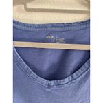 Aerie  Shirt Women SM Blue Soft V Neck Distressed Oversized Boho Lounge Sporty Photo 2