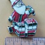 Enameled Santa Pin Brooch Photo 3