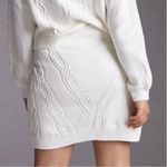 Anthropologie Maeve by White Cable Knit Pull on Mini Skirt Photo 3