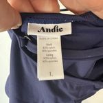 Andie Swim Sardinia One Piece Large Navy Blue Swimsuit V Neck Low Back Photo 6