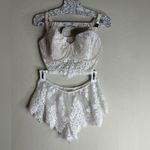 Victoria's Secret Sold Dream Angels Ivory bridal Floral Long Line Demi set Photo 6