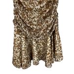 Blue B Mini Dress Womens S Yellow Floral Ruched Puff Sleeve Smocked Cottagecore Photo 2