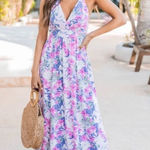 Pink Lily  BELIEVE IN DESTINY Multi Floral Maxi Dress size L Photo 0