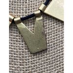 Madewell Black Cord Necklace Geometric Gold Tone Pendants Adjustable Geometric Photo 1