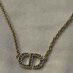 Christian Dior PETIT CD NECKLACE Gold-Finish Metal and Blue Crystals Photo 5