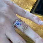 AAA Tanzanite Moissanite Sterling Silver Ring Size 7 Purple Photo 3