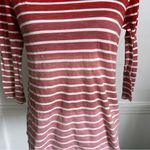 Loft  • Red Pink Ombré White Striped Women's Top Photo 2