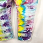 Crown & Ivy  Sz 16 Capri Jeans Handmade Tie Dye Denim Yellow Purple Raw Hem 1478 Photo 10