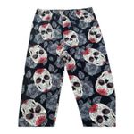Women Black Gothic Rose & Skull Print Leggings Plus Size 3X Photo 6