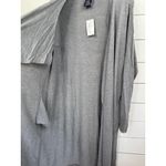 CHELSEA & THEODORE Cardigan Duster Sz L Mist Grey Heather Open Front Long Sleeve Gray Size L Photo 4