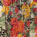 Guess Floral Halter Top Mini Dress Womens Size 4 Bustier Smocked Lined Y2K Pink Photo 9