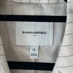 Banana Republic  Black and Cream Striped Linen/Cotton Blazer Photo 1
