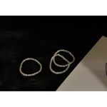 Boutique NEW Dainty Diamond Cut White Gold Plated‎ Silver Bendy Ring, Size 5 Photo 10