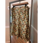 David Meister  Silk Pleated Midi Skirt Size 14 Photo 4