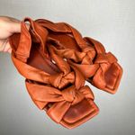 VIC MATIE Women's Orange Leather Knotted Square Toe Flat Sandals Size 38.5 Photo 0