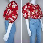 Kate Spade NWT Botanical garden aperitif top, Red and White Photo 7