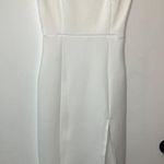 Showpo White Dress With Side Slit Photo 5