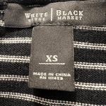 White House | Black Market  Black‎ White Tan 3/4" Sleeve Open Front Cardigan EUC XS Photo 7