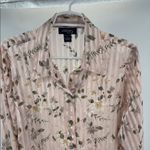 Jordan Blue Label Floral Button Down floral sheer striped metallic L Photo 3
