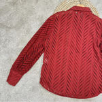 Chico's Chico’s Poplin Cutwork Shirt Button Front Longsleeve Lace in Rust Orange Size 6 Photo 8