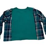 Unique One of a Kind Flannel Sleeve Holiday Christmas Green Sweatshirt OSFM Size XL Photo 5