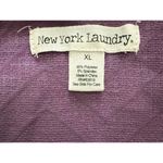 New York Laundry NEW  Women's Shirt Top XL Extra Large Purple Roll Tab Cap Knit Photo 2