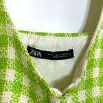 ZARA Green Gingham Halter Knit Top size S Photo 3